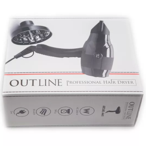 4441 Be-Uni Professional Фен Аутлайн черный с диффузором, 2000-2200 W