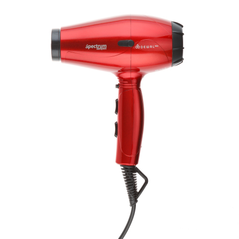 03-109 Red DEWAL Фен Spectrum Compact черный, 2100 Вт, ионизация, 2 насадки