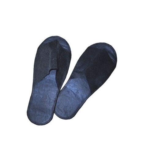 Тапочки с открытым мысом на жесткой основе спанбонд-изолон темно-синий