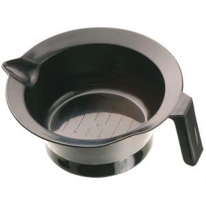 Чаша для краски DEWAL, черная,с ручкой и носиком, с резинкой на дне 260 мл