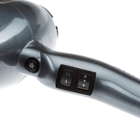 03-002 Grafit DEWAL Фен ErgoLife Compact графит, 2000 Вт, ионизация, 2 насадки