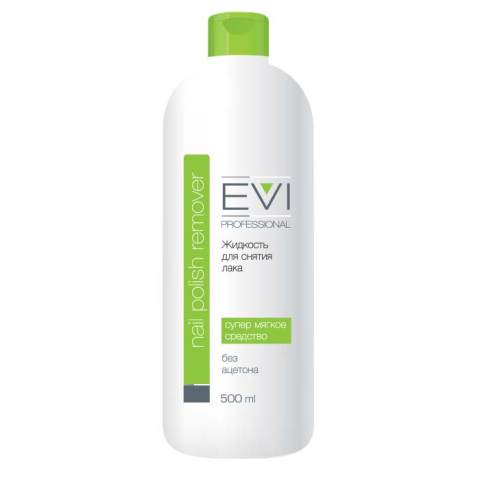 EVI Жидкость для снятия лака без ацетона 500 мл.