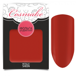 Cosmake 60 Фольга переводная для дизайна ногтей, 1 метр Красная матовая 