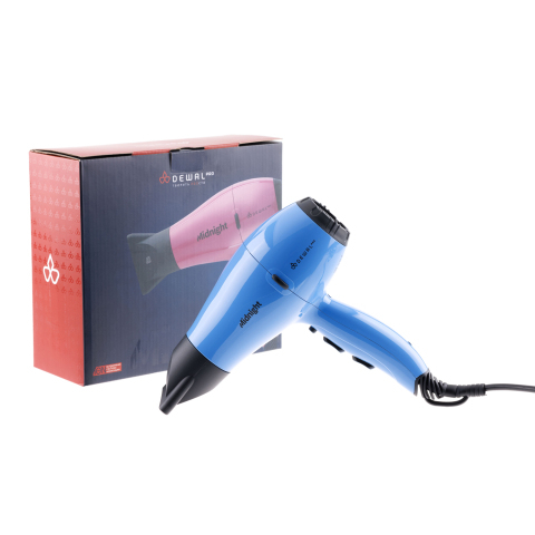 03-107 Blue DEWAL Фен Midnight 2000 Вт, 2 насадки, ионизация 