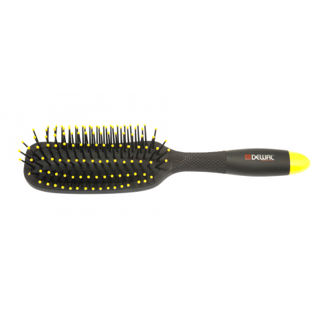 BNN-81 Щетка массажная DEWAL BANANA black прямоугольная, узкая, пластиковый штифт, 7 рядов