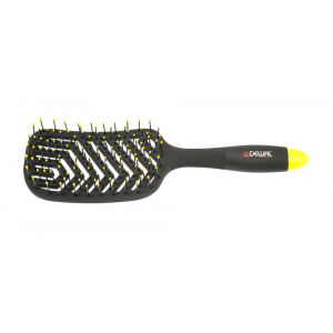 BNN-82 Щетка массажная DEWAL BANANA black прямоугольная, пластиковый штифт, 13 рядов