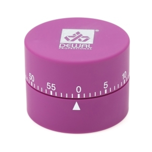 NTM11purple DEWAL Таймер механический круглый, фиолетовый, 4,5*6 см