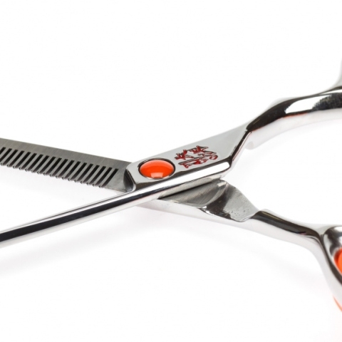 TQ65540S Ножницы парикмахерские филировочные 5,5" TAYO ORANGE, 40 зубцов, эргономичные