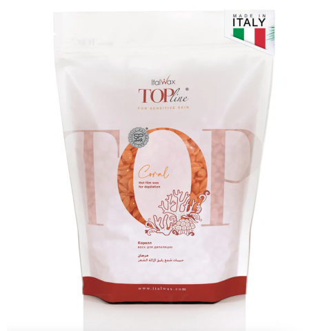 Воск горячий (пленочный) ITALWAX Top Line Коралл гранулы, 750 гр.