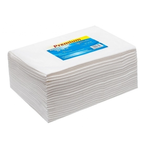 Полотенце большое 45*90 пачка белая вафельная спанлейс (№50 шт) White line