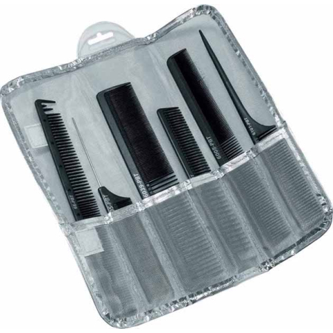 СО-6137РВТ-SI DEWAL Набор расчесок карбон, 6 шт
