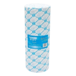  Салфетка одноразовая 30*40 спанлейс 50 голубой White line (№100) рол.