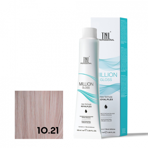 TNL 10.21 Крем-краска для волос Million Gloss, платиновый блонд фиолетовый пепельный, 100 мл.