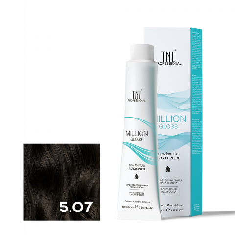TNL 5.07 Крем-краска для волос Million Gloss, светлый коричневый холодный, 100 мл.
