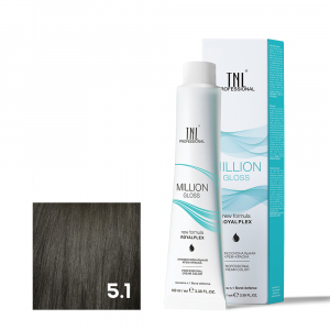 TNL 5.1 Крем-краска для волос Million Gloss, светлый коричневый пепельный, 100 мл.