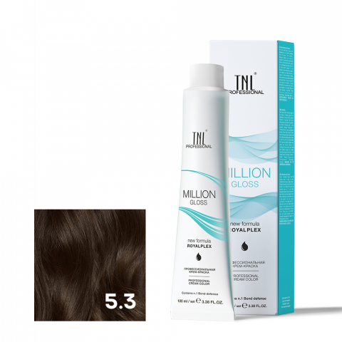 TNL 5.3 Крем-краска для волос Million Gloss, светлый коричневый золотистый, 100 мл.