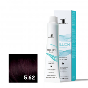 TNL 5.62 Крем-краска для волос Million Gloss, светлый коричневый красный фиолетовый, 100 мл.