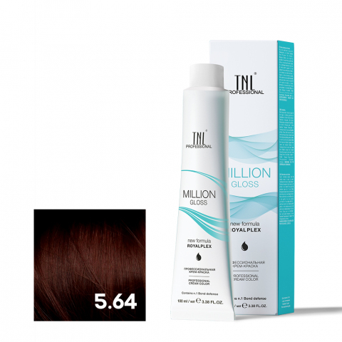 TNL 5.64 Крем-краска для волос Million Gloss, светлый коричневый красный медный, 100 мл.