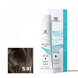 TNL 5.81 Крем-краска для волос Million Gloss, светлый коричневый шоколадный пепельный, 100 мл.