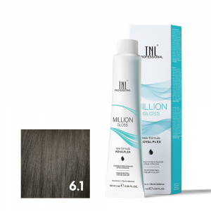 TNL 6.1 Крем-краска для волос Million Gloss, темный блонд пепельный, 100 мл.