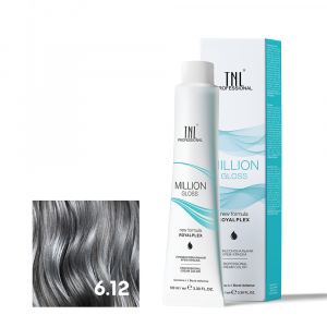 TNL 6.12 Крем-краска для волос Million Gloss, темный блонд пепельный перламутровый, 100 мл.