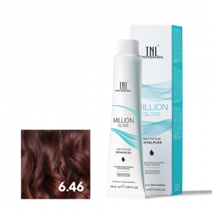 TNL 6.46 Крем-краска для волос Million Gloss, темный блонд медный красный, 100 мл.