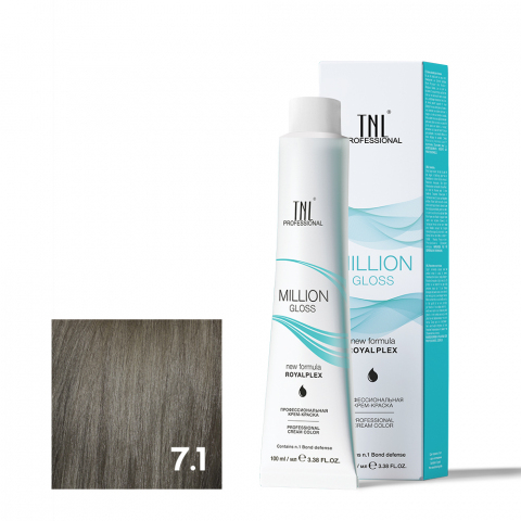TNL 7.1 Крем-краска для волос Million Gloss, блонд пепельный, 100 мл
