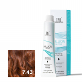 TNL 7.43 Крем-краска для волос Million Gloss, блонд медный золотистый, 100 мл.