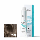 TNL 7.81 Крем-краска для волос Million Gloss, блонд карамельный пепельный, 100 мл.