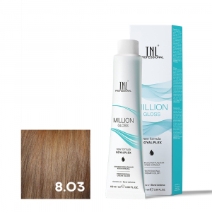 TNL 8.03 Крем-краска для волос Million Gloss, светлый блонд теплый, 100 мл.