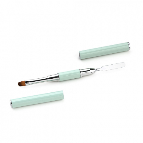 386605 TNL Кисть-шпатель для акрил-геля в футляре мятная