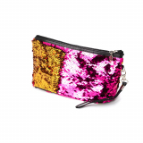 364688 Косметичка с пайетками Русалка прямоугольная, малиновый/золотой