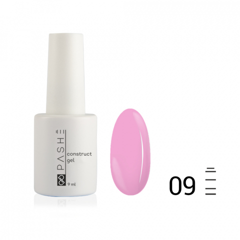 Моделирующий гель PASHE №09 камуфлирующий светло-сиреневый, 9 мл.