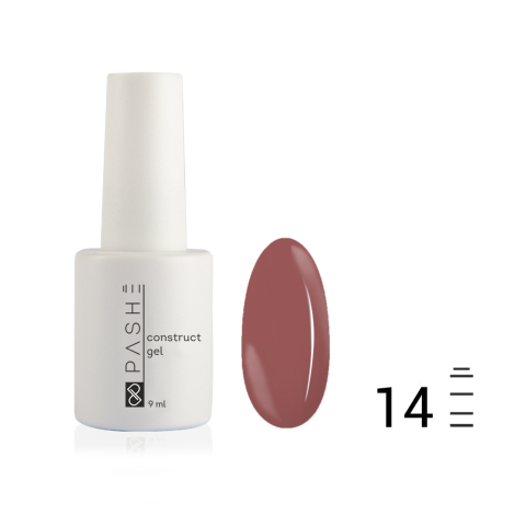 Моделирующий гель PASHE №14 камуфлирующий красно-розовый, 9 мл.