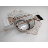 JА0063-А Кисть для окрашивания коллекция Голд 21,5*4,5 с белым ворсом