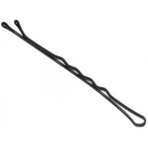 307/60 МАТТ Невидимки Ставвер Карбон черные, волна, 70 мм, 60 шт/упак.