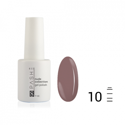 Гель-лак PASHE Nude Collection №10 камуфлирующий тепло-розовый, 9 мл.