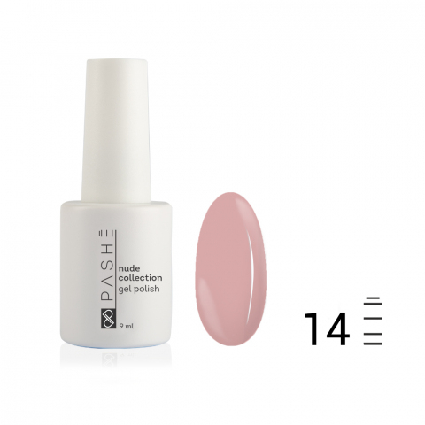 Гель-лак PASHE Nude Collection №14 камуфлирующий бежевый, 9 мл.