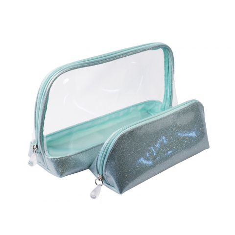 BG-324 Dewal Набор косметичек Северное сияние, фиолетовый 24*9,5*17,5/18,5*7,5*9,5 см