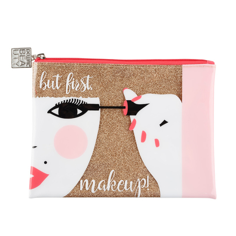 BG-1 Dewal Косметичка Модница, золотистая, 22*16,5*1,5 см