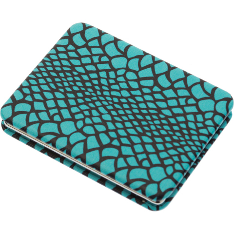 РМР-5573С DEWAL Зеркало карманное прямоугольное Голубая рептилия, 5,5*1*7 см