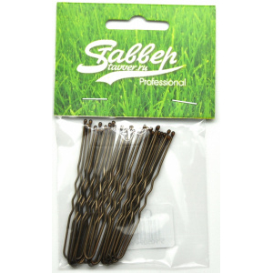 С365/20 МАТТ Шпильки Ставвер Карбон коричневые, волна, 65 мм, 20 шт./упак.