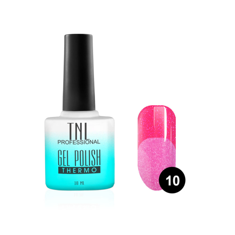 TNL Гель-лак Thermo №10 малиновый-пурпурный с перламутром, 10 мл.