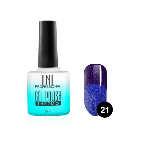 TNL Гель-лак Thermo №21 ультрамарин синий с перламутром, 10 мл.