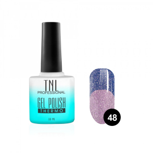 TNL Гель-лак Thermo №48 сапфировый/сиреневый с микроблестками, 10 мл.