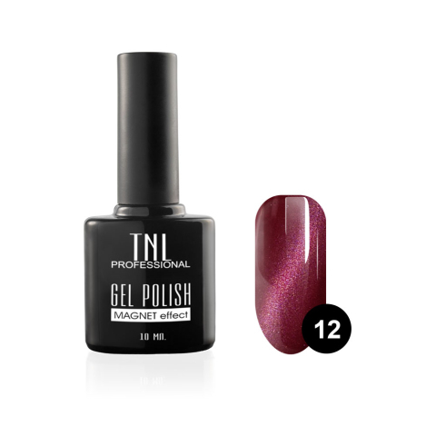 TNL Гель-лак Кошачий глаз №12 бордовый, 10 мл.