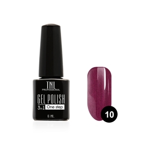 TNL Гель-лак 3 в 1 №10 баклажан, 6 мл.