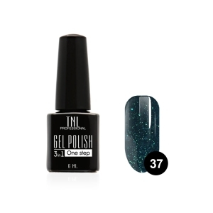 TNL Гель-лак 3 в 1 №37 королевский синий с блестками, 6 мл.
