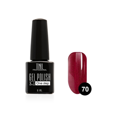 TNL Гель-лак 3 в 1 №70 строптивый красный, 6 мл.