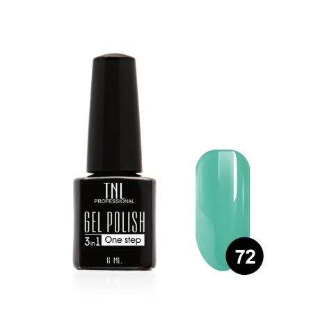 TNL Гель-лак 3 в 1 №72 аквамарин, 6 мл.
